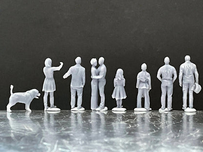 1:64 Miniature Human Figures - Resin / unpainted - great for Dioramas / Hot Wheels - Made in the USA GROUP 229 - Miniature Figures