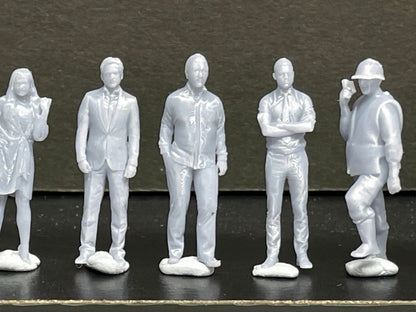 1:64 Miniature Human Figures - Resin / unpainted - great for Dioramas / Hot Wheels - Made in the USA GROUP 237 - Miniature Figures