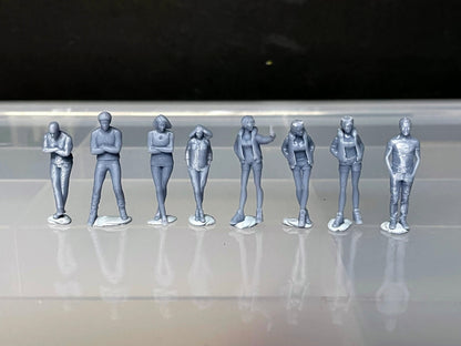 1:64 Miniature Human Figures - Resin / unpainted - great for Dioramas / Hot Wheels - Made in the USA GROUP 244 - Miniature Figures