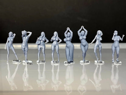 1:64 Miniature Human Figures - Resin / unpainted - great for Dioramas / Hot Wheels - Made in the USA GROUP 247 - Miniature Figures