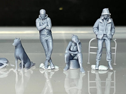 1:64 Miniature Human Figures - Resin / unpainted - great for Dioramas / Hot Wheels - Made in the USA GROUP 245 - Miniature Figures