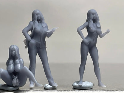 1:64 Miniature Human Figures - Resin / unpainted - great for Dioramas / Hot Wheels - Made in the USA GROUP 252 - Miniature Figures