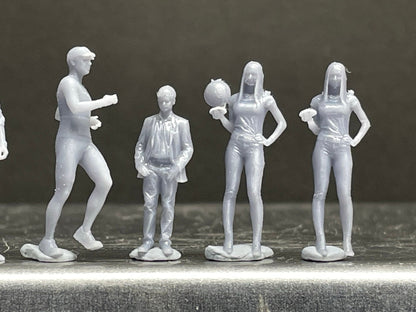 1:64 Miniature Human Figures - Resin / unpainted - great for Dioramas / Hot Wheels - Made in the USA GROUP 269 - Miniature Figures