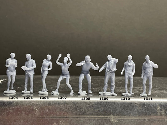 1:64 Miniature Human Figures - Resin / unpainted - great for Dioramas / Hot Wheels - Made in the USA GROUP 264 - Miniature Figures