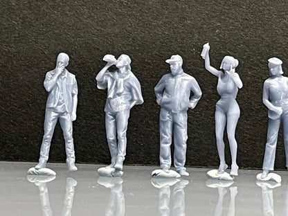 1:64 Miniature Human Figures - Resin / unpainted - great for Dioramas / Hot Wheels - Made in the USA GROUP 274 - Miniature Figures