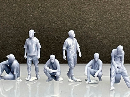 1:64 Miniature Human Figures - Resin / unpainted - great for Dioramas / Hot Wheels - Made in the USA GROUP 275 - Miniature Figures