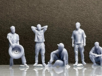 1:64 Miniature Human Figures - Resin / unpainted - great for Dioramas / Hot Wheels - Made in the USA GROUP 275 - Miniature Figures