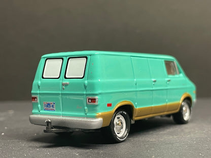 1-64 Scale / S-Scale 1976 Dodge Tradesman Van Mint Green - Great For Dioramas & Diecast Photography - Very Detailed