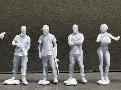 1:64 Miniature Human Figures - Resin / unpainted - great for Dioramas / Hot Wheels - Made in the USA GROUP 270 - Miniature Figures