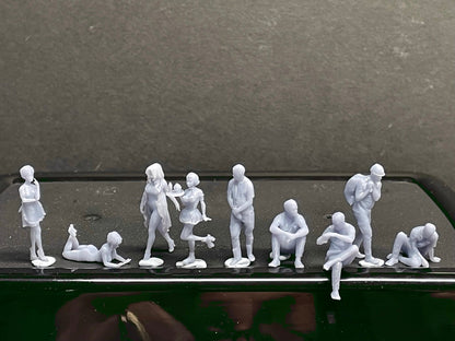 1:64 Miniature Human Figures - Resin / unpainted - great for Dioramas / Hot Wheels - Made in the USA GROUP 276 - Miniature Figures