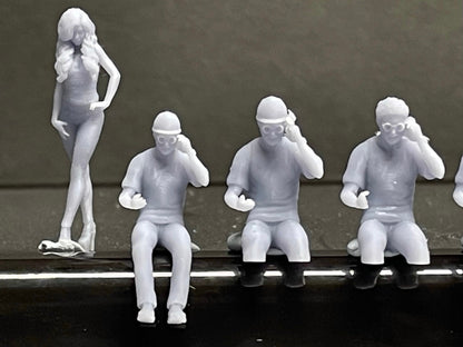 1:64 Miniature Human Figures - Resin / unpainted - great for Dioramas / Hot Wheels - Made in the USA GROUP 279 - Miniature Figures