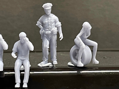 1:64 Miniature Human Figures - Resin / unpainted - great for Dioramas / Hot Wheels - Made in the USA GROUP 279 - Miniature Figures