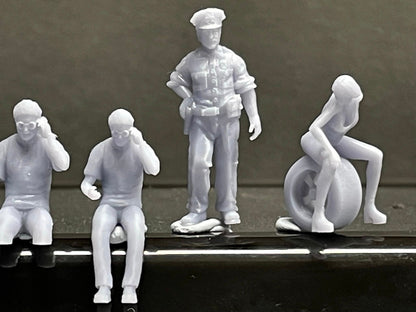 1:64 Miniature Human Figures - Resin / unpainted - great for Dioramas / Hot Wheels - Made in the USA GROUP 279 - Miniature Figures