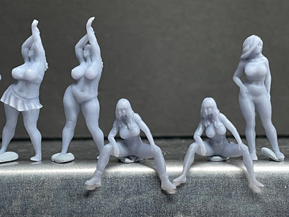 1:64 Miniature Human Figures - Resin / unpainted - great for Dioramas / Hot Wheels - Made in the USA GROUP 286 - Miniature Figures