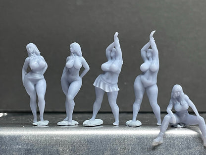 1:64 Miniature Human Figures - Resin / unpainted - great for Dioramas / Hot Wheels - Made in the USA GROUP 286 - Miniature Figures