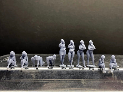 1:64 Miniature Human Figures - Resin / unpainted - great for Dioramas / Hot Wheels - Made in the USA GROUP 285 - Miniature Figures