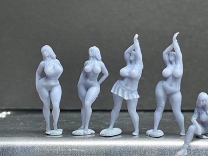 1:64 Miniature Human Figures - Resin / unpainted - great for Dioramas / Hot Wheels - Made in the USA GROUP 286 - Miniature Figures