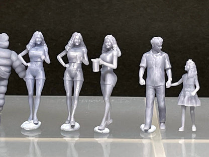 1:64 Miniature Human Figures - Resin / unpainted - great for Dioramas / Hot Wheels - Made in the USA GROUP 315 - Miniature Figures