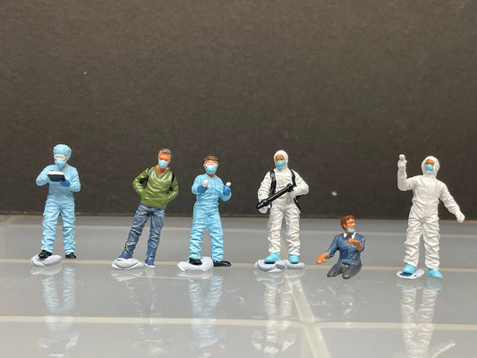 1:64 Miniature Human Figures - Diecast Metal - great for Dioramas / Hot Wheels -Hazmat Crew SET - Miniature Figures