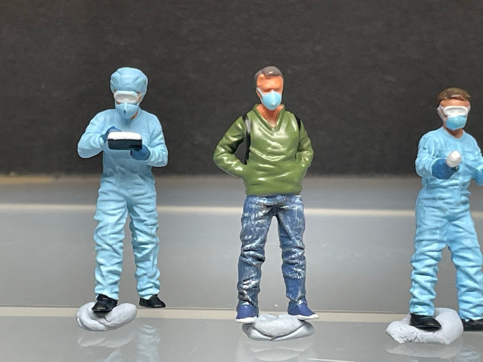 1:64 Miniature Human Figures - Diecast Metal - great for Dioramas / Hot Wheels -Hazmat Crew SET - Miniature Figures