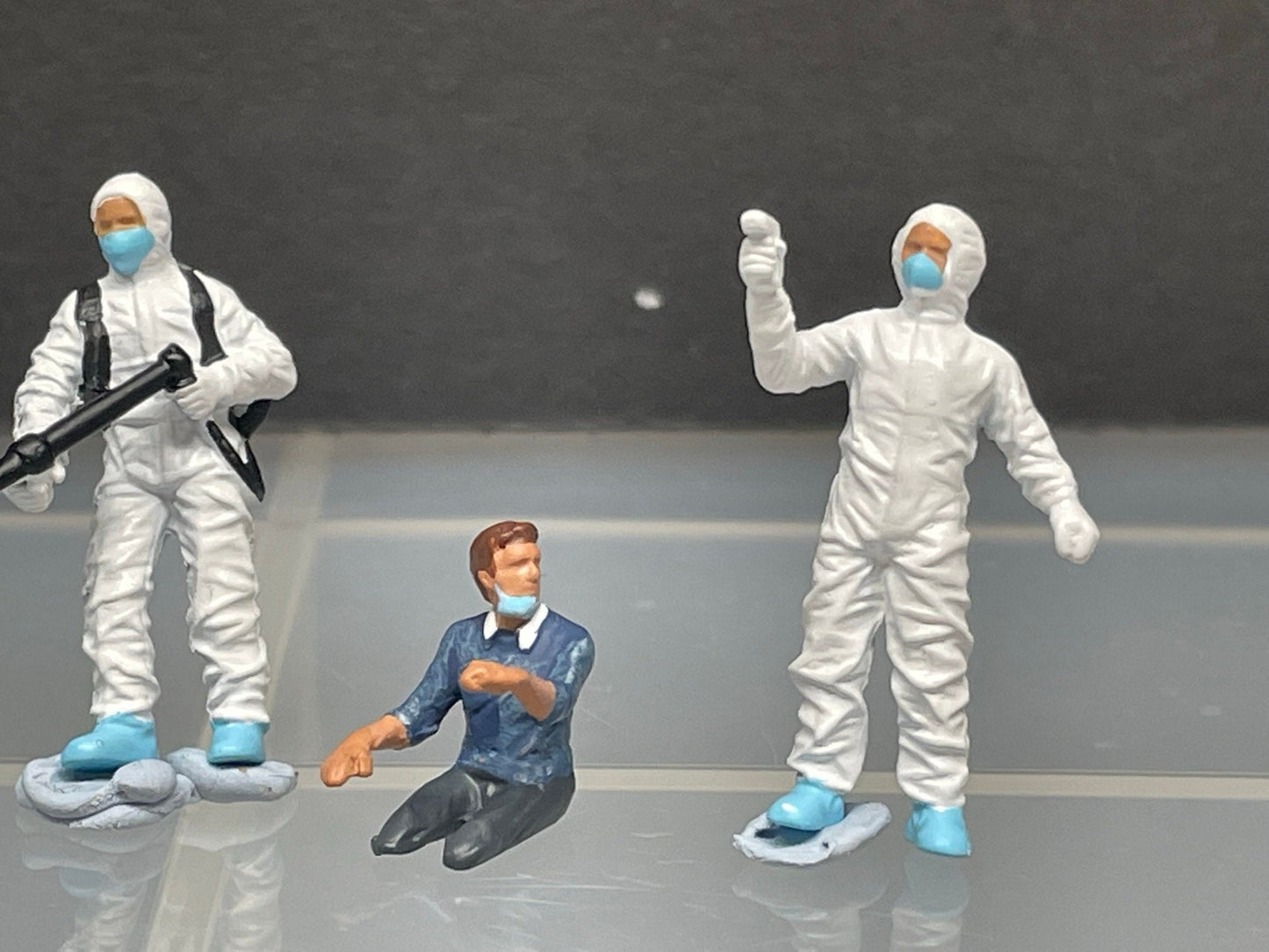 1:64 Miniature Human Figures - Diecast Metal - great for Dioramas / Hot Wheels -Hazmat Crew SET - Miniature Figures