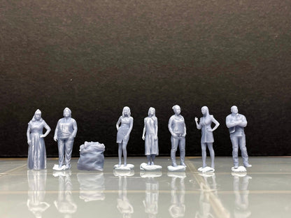 1:64 Miniature Human Figures - Resin / unpainted - great for Dioramas / Hot Wheels - Made in the USA GROUP 320 - Miniature Figures