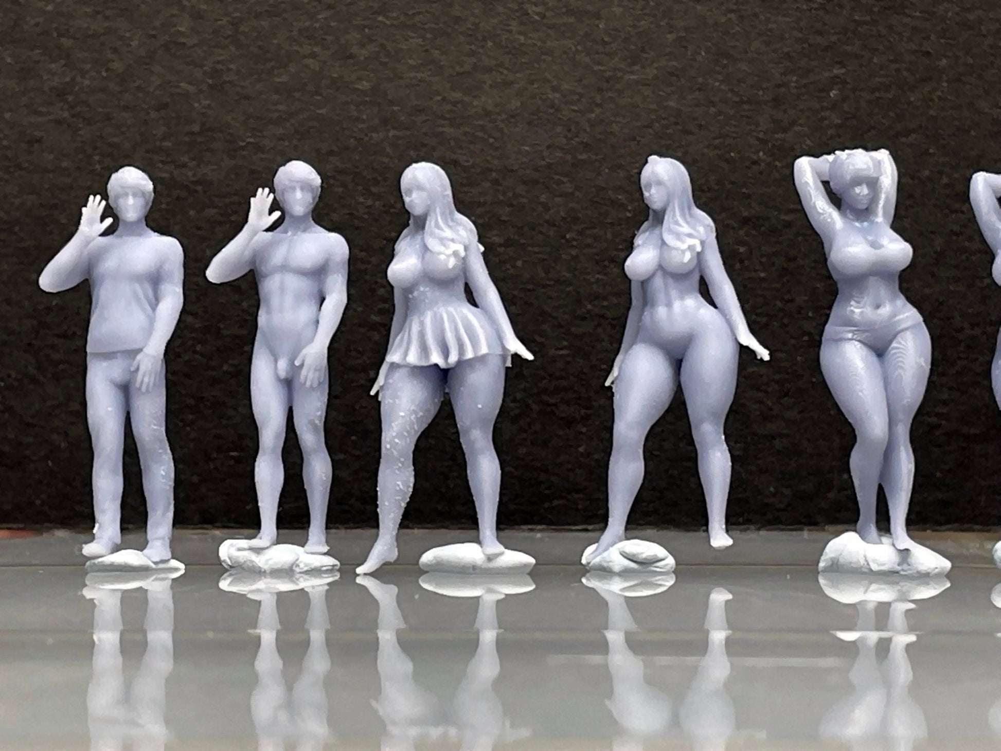 1:64 Miniature Human Figures - Resin / unpainted - great for Dioramas / Hot Wheels - Made in the USA GROUP 287 - Miniature Figures