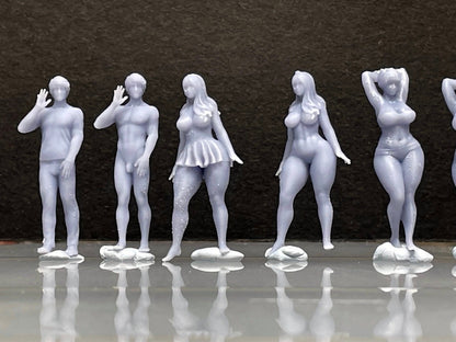 1:64 Miniature Human Figures - Resin / unpainted - great for Dioramas / Hot Wheels - Made in the USA GROUP 287 - Miniature Figures