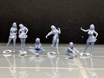 1:64 Miniature Human Figures - Resin / unpainted - great for Dioramas / Hot Wheels - Made in the USA GROUP 318 - Miniature Figures