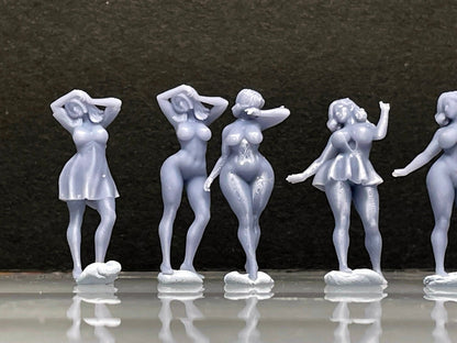 1:64 Miniature Human Figures - Resin / unpainted - great for Dioramas / Hot Wheels - Made in the USA GROUP 299 - Miniature Figures