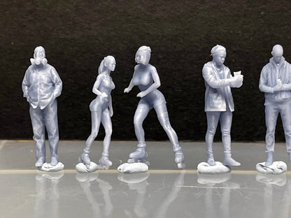 1:64 Miniature Human Figures - Resin / unpainted - great for Dioramas / Hot Wheels - Made in the USA GROUP 294 - Miniature Figures