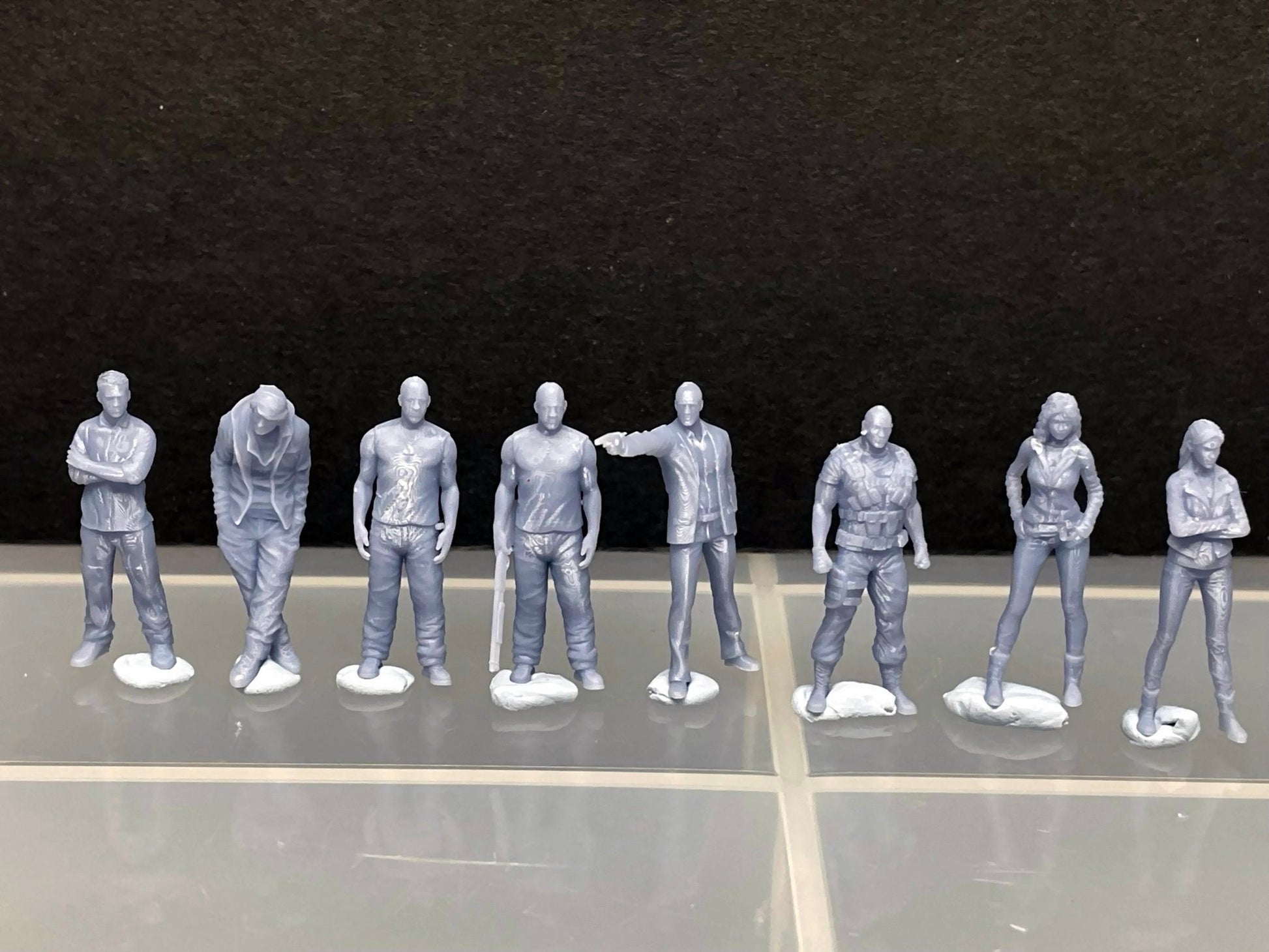 1:64 Miniature Human Figures - Resin / unpainted - great for Dioramas / Hot Wheels - Made in the USA GROUP 297 - Miniature Fast & Furious