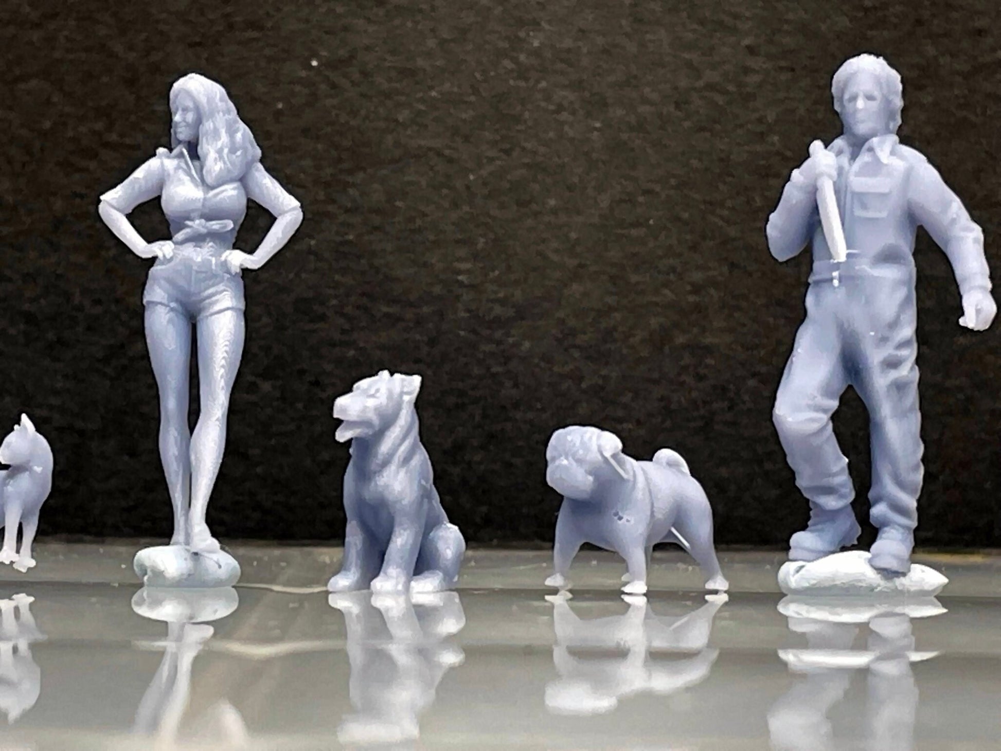 1:64 Miniature Human Figures - Resin / unpainted - great for Dioramas / Hot Wheels - Made in the USA GROUP 303 - Miniature 1.10