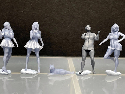 1:64 Miniature Human Figures - Resin / unpainted - great for Dioramas / Hot Wheels - Made in the USA GROUP 304 - Miniature