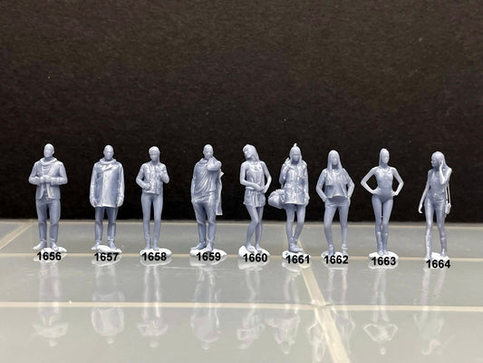 1:64 Miniature Human Figures - Resin / unpainted - great for Dioramas / Hot Wheels - Made in the USA GROUP 412 - Miniature Fast & Furious