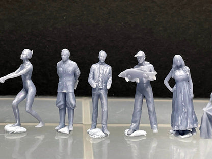 1:64 Miniature Human Figures - Resin / unpainted - great for Dioramas / Hot Wheels - Made in the USA GROUP 308 - Miniature 1.10 Inches