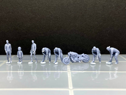 1:64 Miniature Human Figures - Resin / unpainted - great for Dioramas / Hot Wheels - Made in the USA GROUP 307 - Miniature Fast & Furious