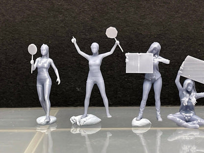 1:64 Miniature Human Figures - Resin / unpainted - great for Dioramas / Hot Wheels - Made in the USA LOT 322 - Miniature 1.10"