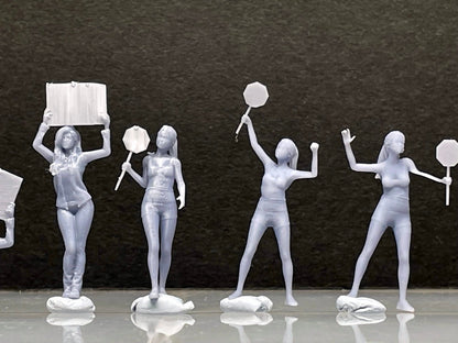 1:64 Miniature Human Figures - Resin / unpainted - great for Dioramas / Hot Wheels - Made in the USA LOT 322 - Miniature 1.10"