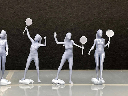 1:64 Miniature Human Figures - Resin / unpainted - great for Dioramas / Hot Wheels - Made in the USA LOT 322 - Miniature 1.10"
