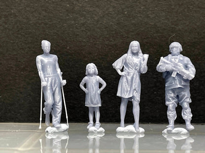 1:64 Miniature Human Figures - Resin / unpainted - great for Dioramas / Hot Wheels - Made in the USA GROUP 310 - Miniature 1.10"