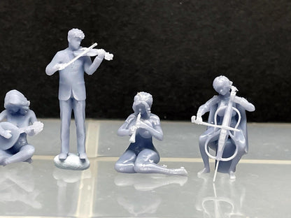 1:64 Miniature Human Figures - Resin / unpainted - great for Dioramas / Hot Wheels - Made in the USA Musicians - Miniature 1.10"