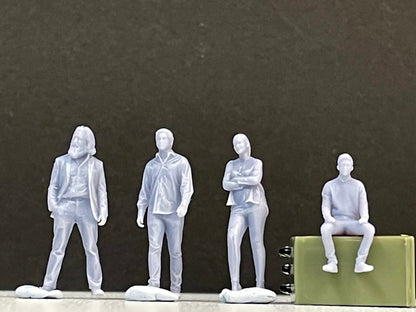 1:64 Miniature Human Figures - Resin / unpainted - great for Dioramas / Hot Wheels - Made in the USA LOT 420 - Miniature 1.10"