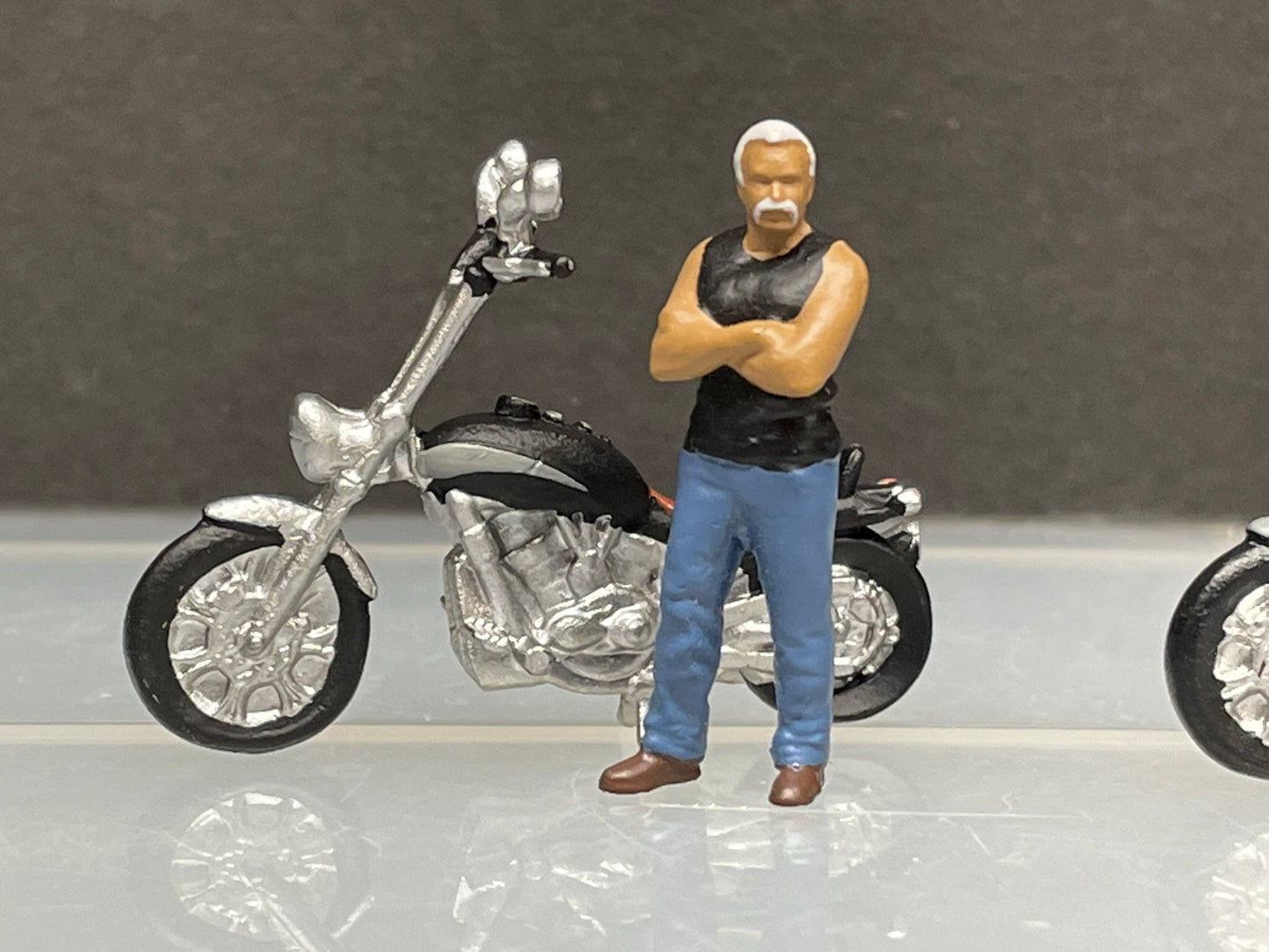 1:64 Miniature Human Figures - Diecast Metal - great for Dioramas / Hot Wheels -Bike Dudez with their Choppers SET - Miniature Figures