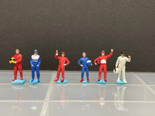 1:64 Miniature Human Figures - Diecast Metal - great for Dioramas / Hot Wheels - Race Car Drivers SET - Miniature Figures