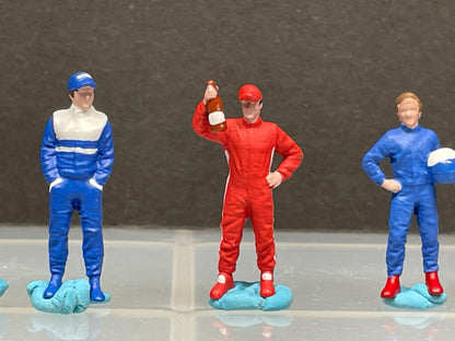 1:64 Miniature Human Figures - Diecast Metal - great for Dioramas / Hot Wheels - Race Car Drivers SET - Miniature Figures