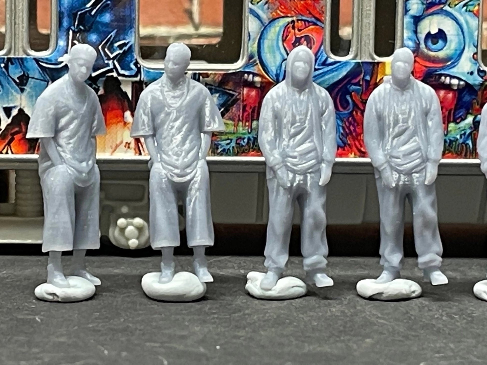 1:64 Miniature Human Figures - Homies / Hip-Hop OG Figures - great for Dioramas / Hot Wheels - Made in the USA - Miniature 1.10"