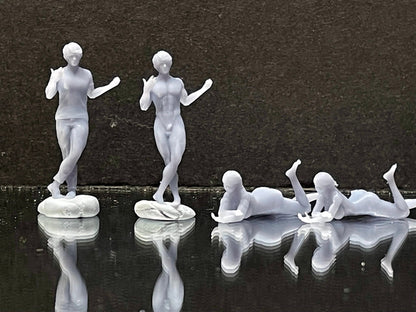 1:64 Miniature Human Figures - Resin / unpainted - great for Dioramas / Hot Wheels - Made in the USA LOT 502 - Miniature 1.10"