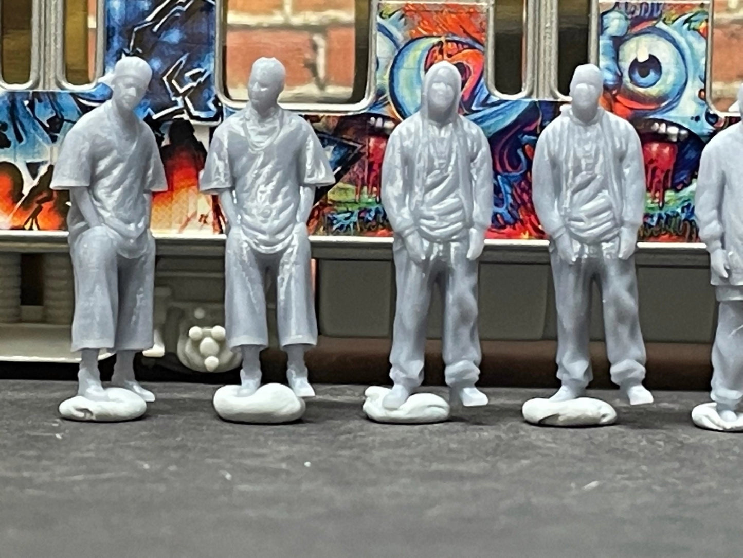 1:64 Miniature Human Figures - Homies / Hip-Hop OG Figures - great for Dioramas / Hot Wheels - Made in the USA - Miniature 1.10"