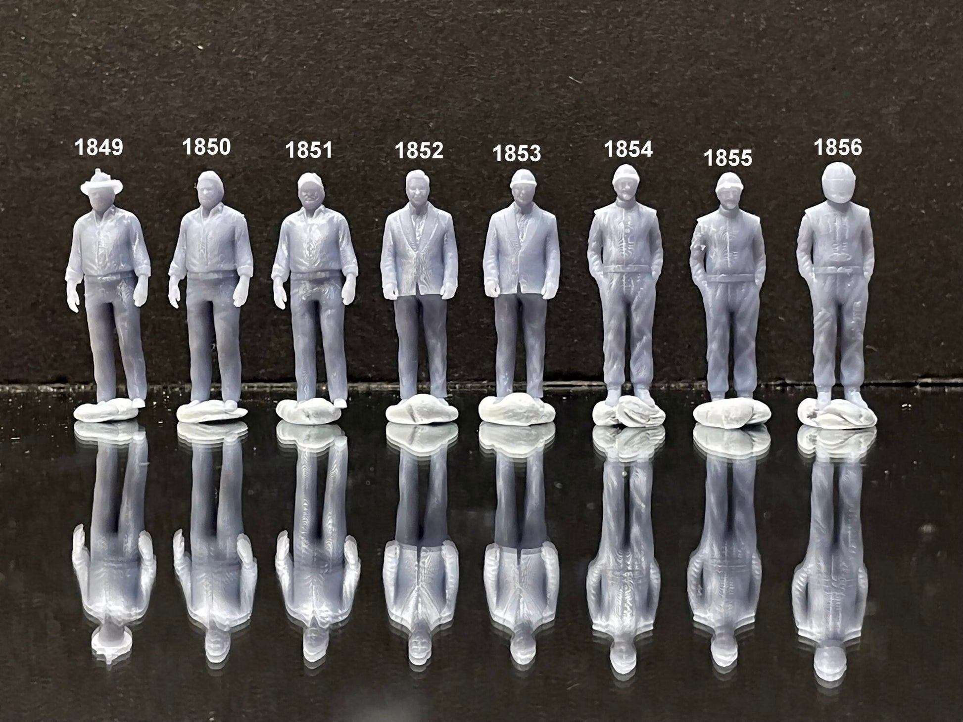 1:64 Miniature Human Figures - Resin / unpainted - great for Dioramas / Hot Wheels - Made in the USA LOT 504 - Miniature 1.10"